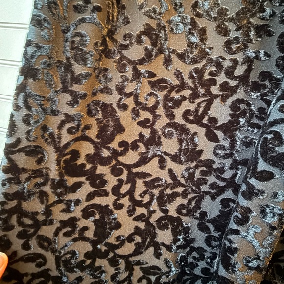 Rachel Zoe Y2K black velvet brocade pull on cocktail midi dress. Size Large - Picture 4 of 7